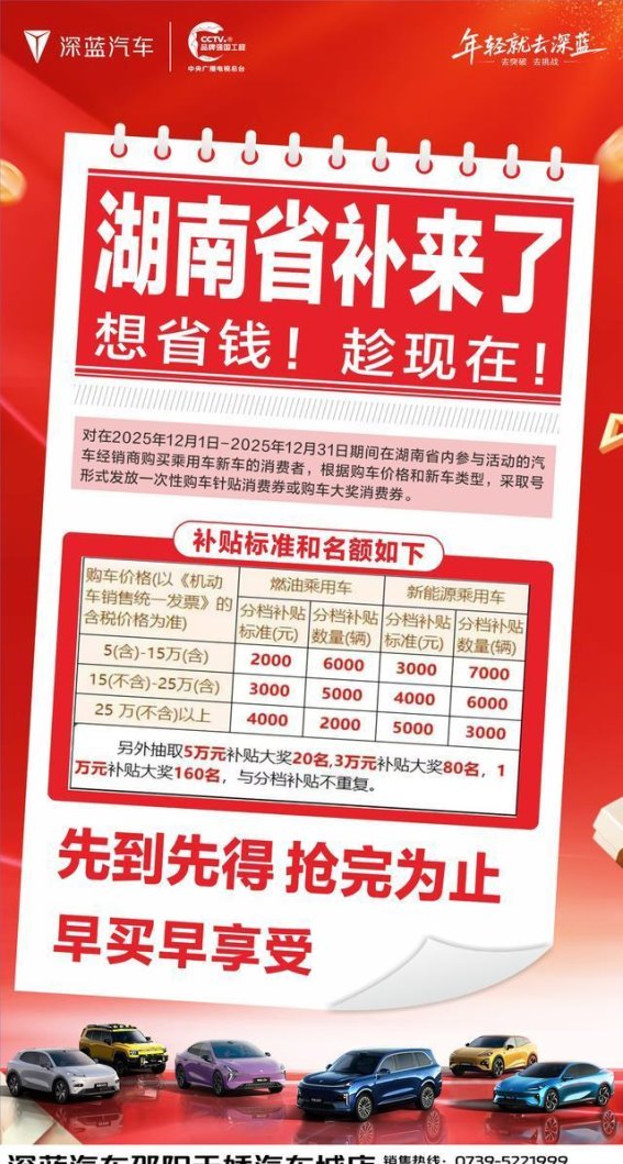 湖南省政府新能源购车补贴政策来袭，抢购良机不容错过
