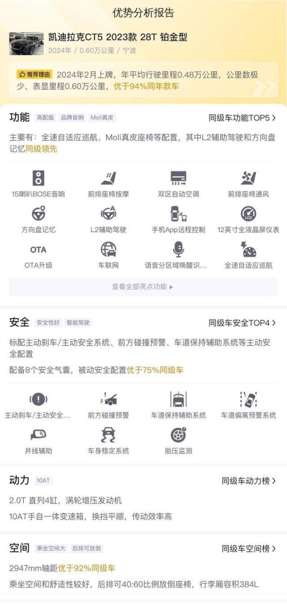 豪华中级轿车的理想选择——凯迪拉克CT5 2023款 28T 铂金型二手车解析