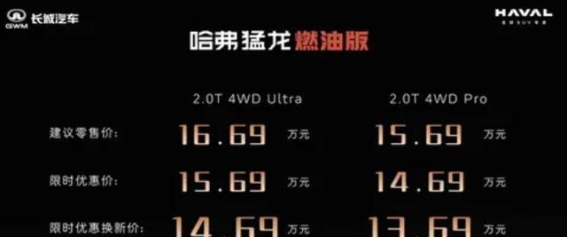 哈弗猛龙燃油版正式上市，豪华配置与越野性能兼具