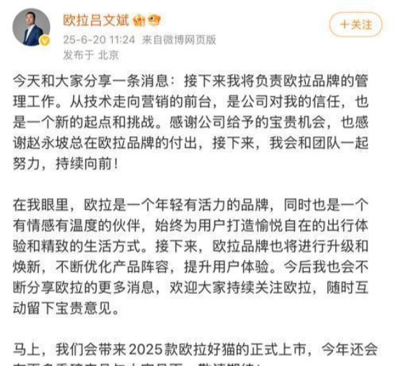 吕文斌接管欧拉品牌,如何带领品牌重回赛道?