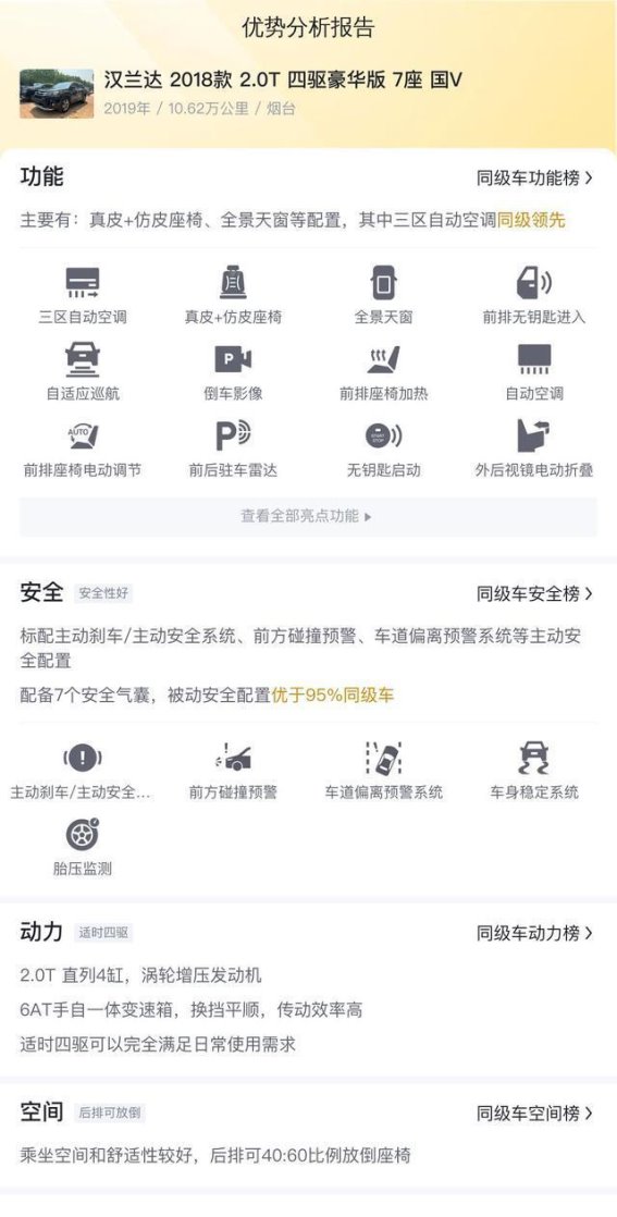 空间舒适配置全，二手汉兰达成家用通勤理性之选