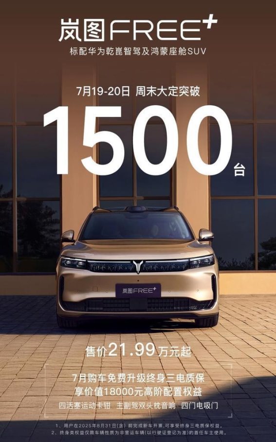 岚图FREE+销量狂飙：从急招人手到24小时发运，岚图全力兑现市场热情