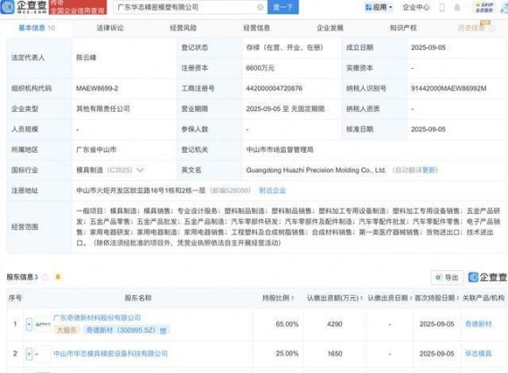 奇德新材联手成立精密模塑公司，进军汽车零部件领域