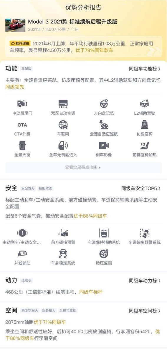 11万多元拥有特斯拉Model 3,2021款二手车分析