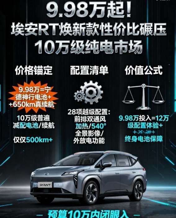 9万级别的豪车体验——埃安RT焕新款