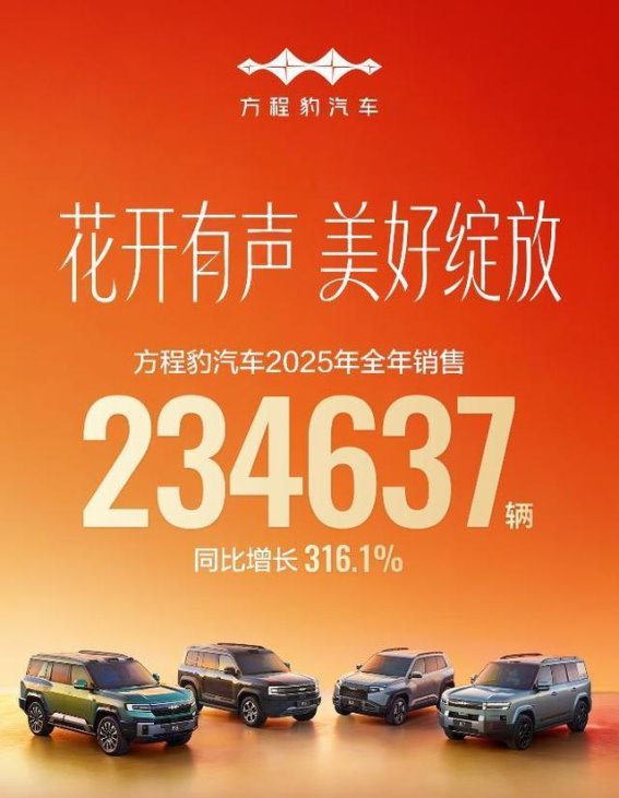 方程豹2025年全线发力，销量飙升稳居市场领先