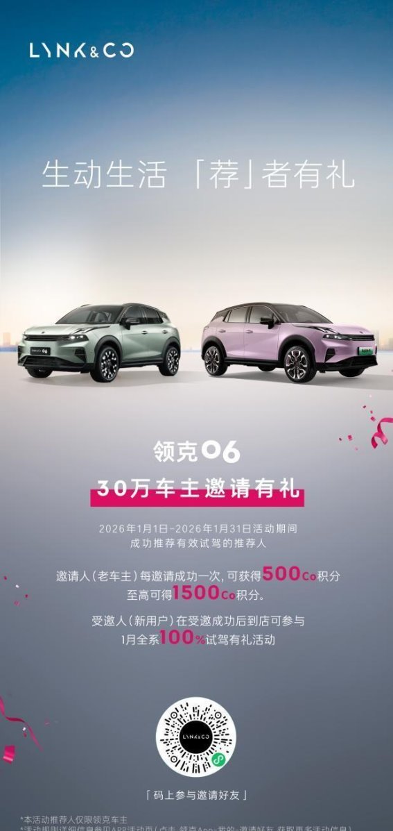 领克06：30万车主共同见证潮流与精致的完美融合