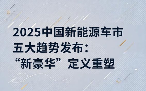 2025中国新能源车市场五大趋势：新豪华标准的重塑与未来发展